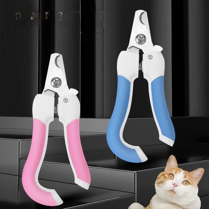 Pet Nail Scissors Ergonomic Curved Handle Stainless Steel Blade
