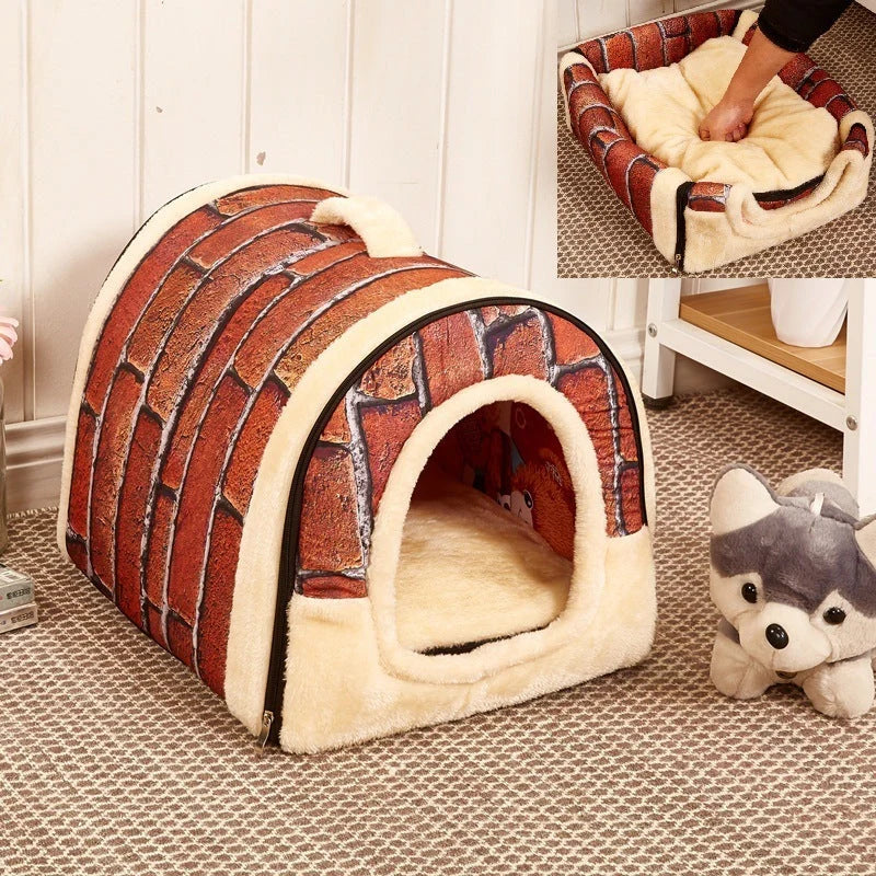 Pet Nest Plush Detachable Washable Anti-Slip Bottom