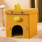 Pet Nest Semi-Enclosed Teddy Velvet Composite Wood Frame