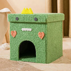 Pet Nest Semi-Enclosed Teddy Velvet Composite Wood Frame