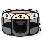 Pet Playpen Foldable Oxford Cloth Breathable Mesh