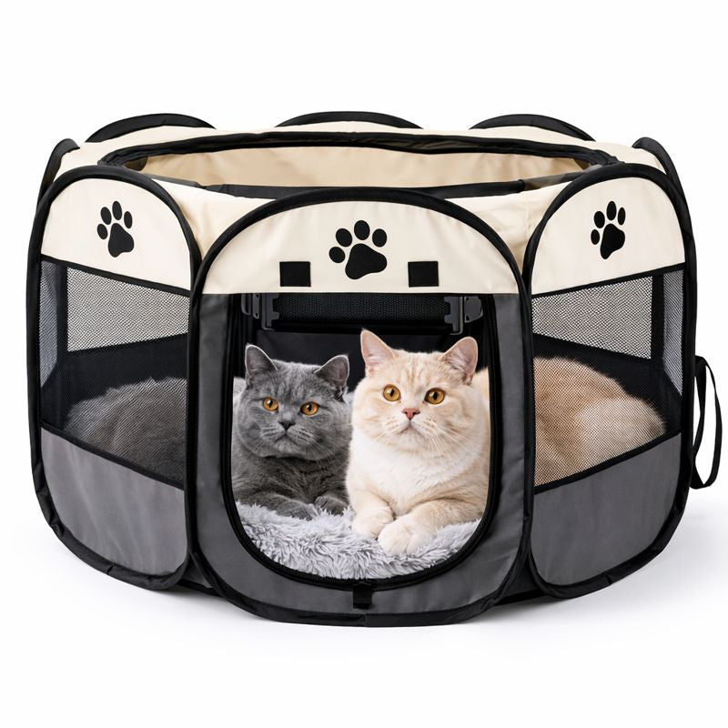 Pet Playpen Foldable Oxford Cloth Breathable Mesh