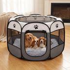 Pet Playpen Foldable Oxford Cloth Breathable Mesh