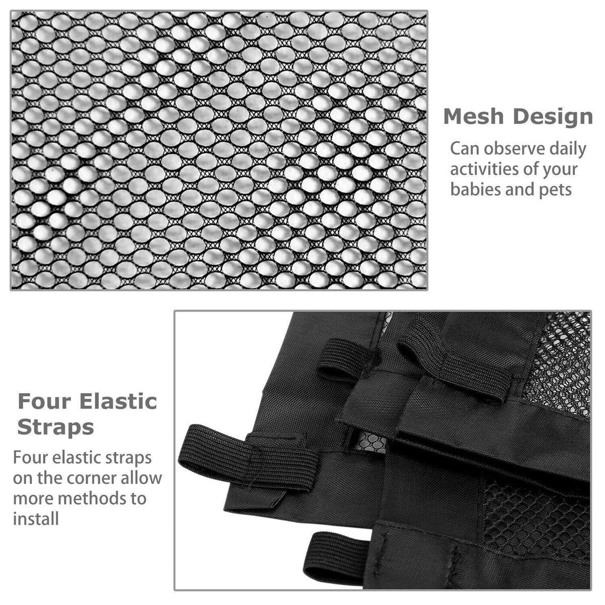 Pet Safety Gate Retractable Mesh & Stainless Steel Frame