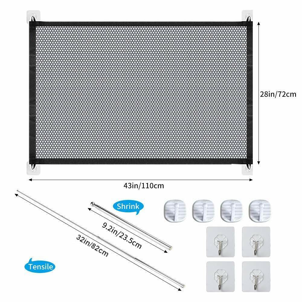 Pet Safety Gate Retractable Mesh & Stainless Steel Frame