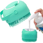 Pet Shampoo Brush 2-in-1 Dispenser & Silicone Massager