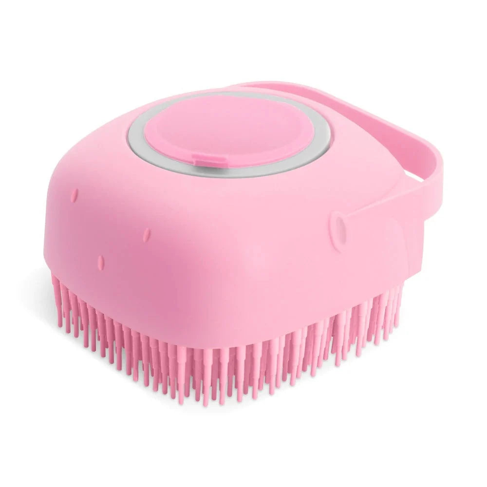 Pet Shampoo Brush 2-in-1 Dispenser & Silicone Massager