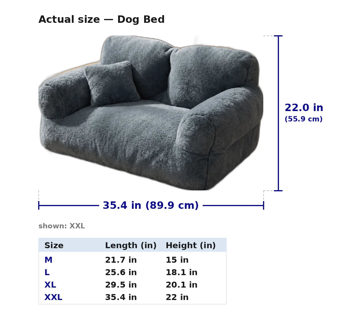 Pet Sofa Bed Rabbit-Plush Machine-Washable Cover Non-Slip Base