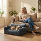 Pet Sofa Bed Rabbit-Plush Machine-Washable Cover Non-Slip Base