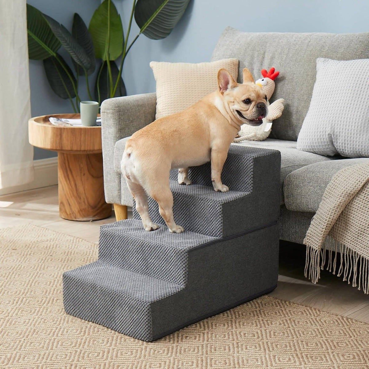 Pet Stairs 4-Step Foldable Foam Convertible Bed