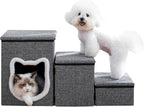 Pet Stairs Foldable With Plush Condo & Storage