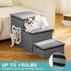 Pet Stairs Foldable With Plush Condo & Storage