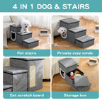 Pet Stairs Foldable With Plush Condo & Storage