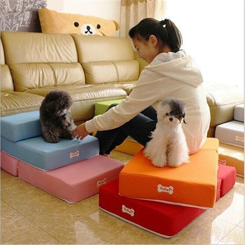 Pet Stairs Two-Step Foldable Lightweight Foam Mesh Cover