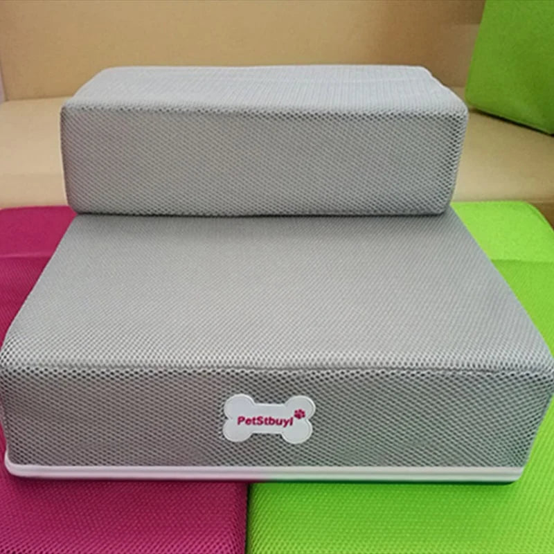 Pet Stairs Two-Step Foldable Lightweight Foam Mesh Cover