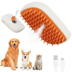 Pet Steam Brush USB Rechargeable Removable Heads
