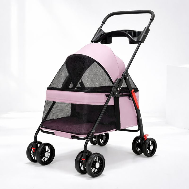 Pet Stroller Lightweight Foldable Mesh & Padded Interior