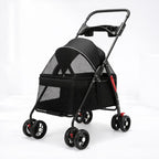 Pet Stroller Lightweight Foldable Mesh & Padded Interior