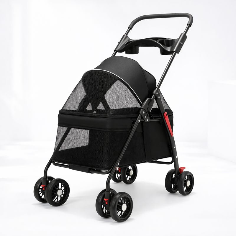 Pet Stroller Lightweight Foldable Mesh & Padded Interior