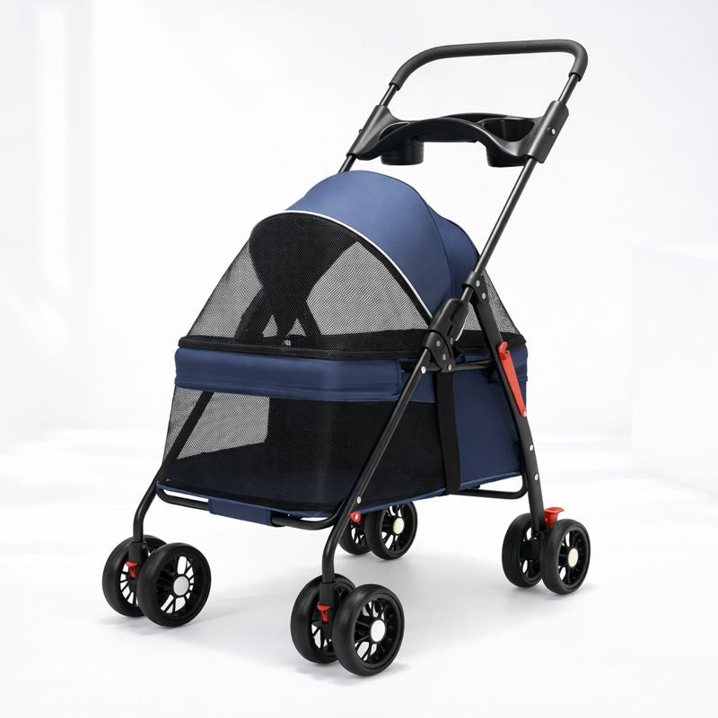 Pet Stroller Lightweight Foldable Mesh & Padded Interior