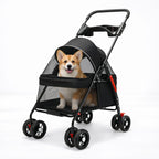 Pet Stroller Lightweight Foldable Mesh & Padded Interior