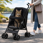 Pet Stroller Lightweight Foldable Mesh & Padded Interior