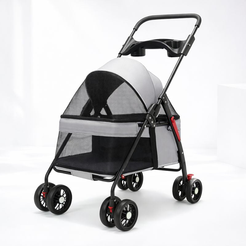 Pet Stroller Lightweight Foldable Mesh & Padded Interior