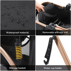 Pet Stroller One-Hand Fold Detachable Carrier 88 lb Capacity