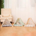 Pet Teepee Wooden Frame Plush Cotton Machine Washable