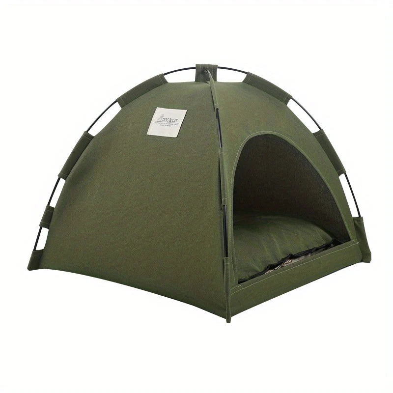 Pet Tent Bed Plush & Breathable Removable Non-Slip Pad