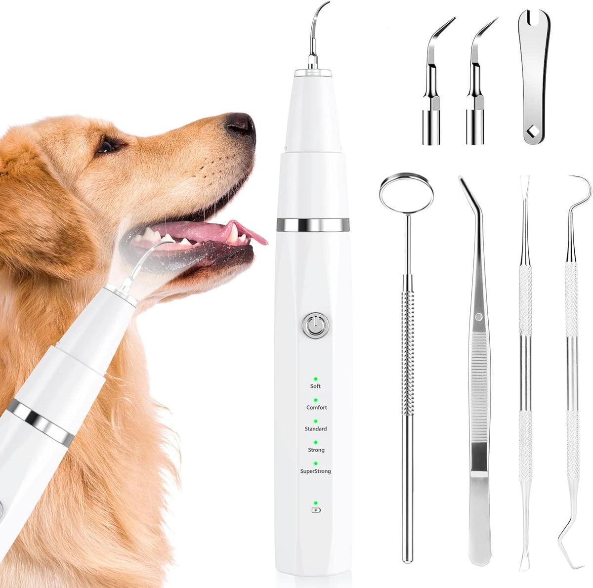 Pet Tooth Cleaner Ultrasonic Rechargeable Tartar & Plaque Removal