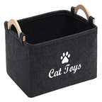 Pet Toy Storage Basket Large Capacity Felt Sturdy Handles