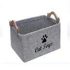 Pet Toy Storage Basket Large Capacity Felt Sturdy Handles