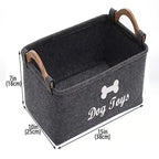 Pet Toy Storage Basket Large Capacity Felt Sturdy Handles