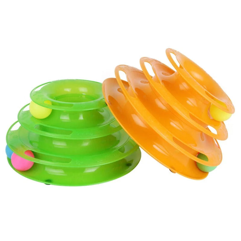Pet Toy Triple-Level Interactive Spinning Balls