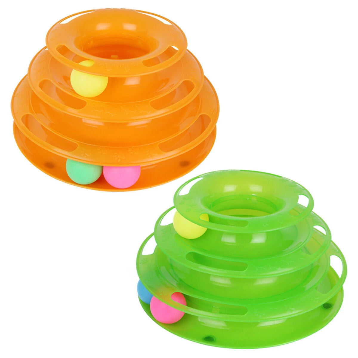 Pet Toy Triple-Level Interactive Spinning Balls