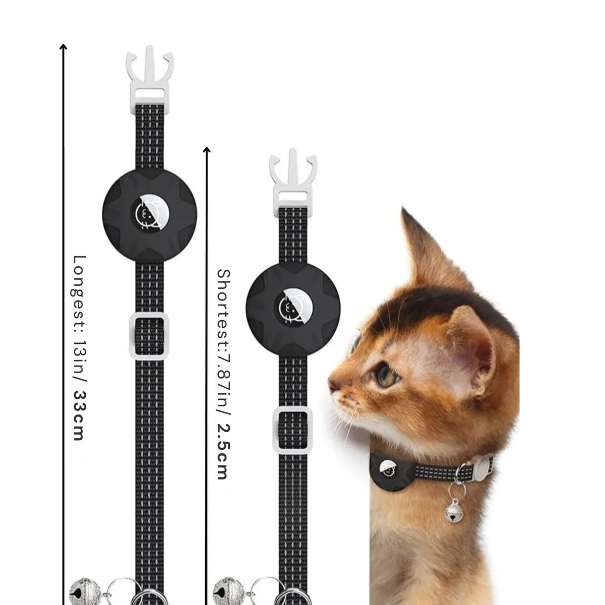 Pet Tracker Reflective Collar No Subscription 8-10 Months Battery