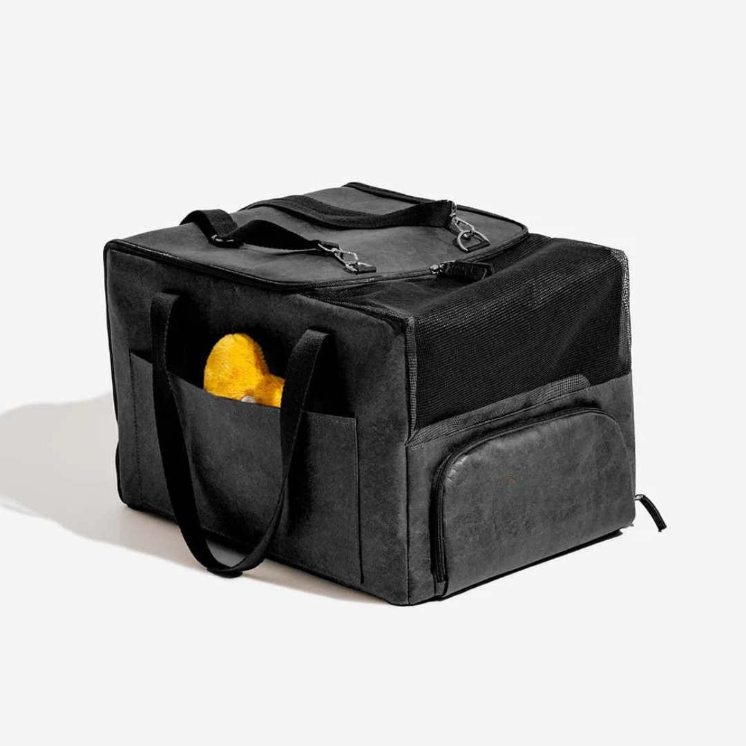 Pet Travel Carrier Expandable Breathable Seatbelt Slot