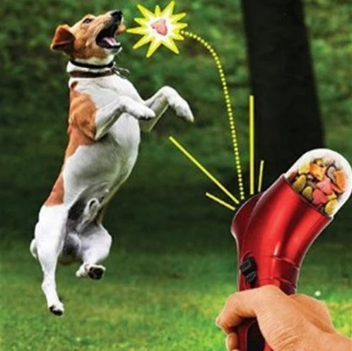 Pet Treat Launcher Spring-Loaded Portable Wrist Strap