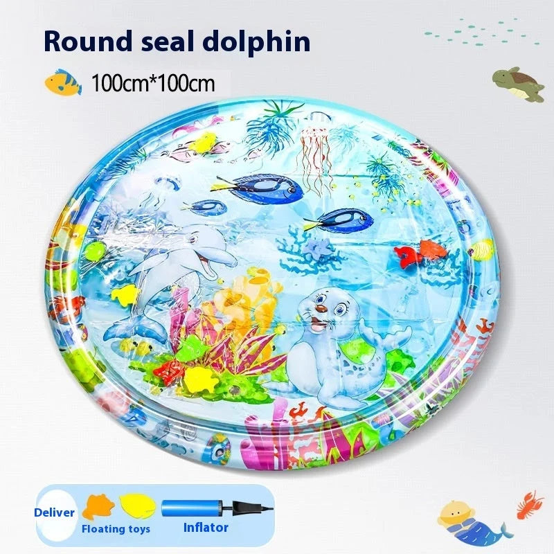Pet Water Bed Instant Cooling Durable PVC Ocean Print