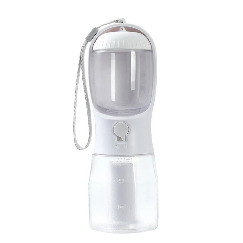 Pet Water Bottle 3-In-1 Built-In Filter & Food Container