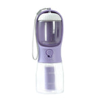Pet Water Bottle 3-In-1 Built-In Filter & Food Container