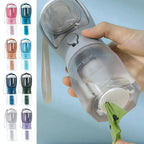 Pet Water Bottle 3-In-1 Built-In Filter & Food Container