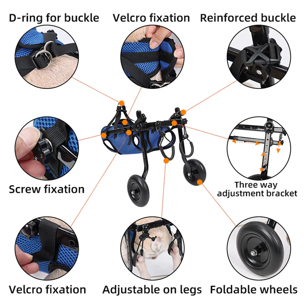 Pet Wheelchair Hind Leg Support Adjustable Fit & Secure Bracket