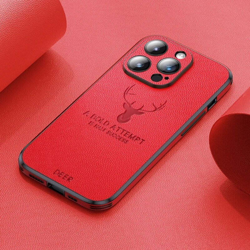 Phone Case Genuine Suede Shock-Absorbing Silicone Raised Camera Edge