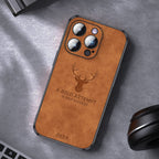 Phone Case Genuine Suede Shock-Absorbing Silicone Raised Camera Edge