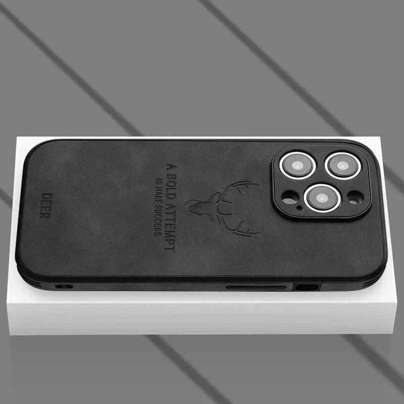 Phone Case Genuine Suede Shock-Absorbing Silicone Raised Camera Edge