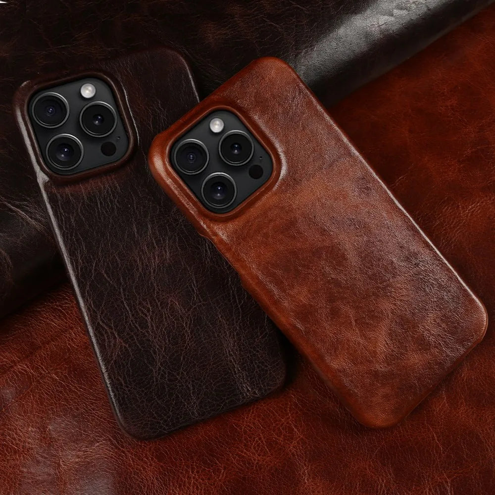 Phone Case Hand-Finished Cowhide Leather & Secure Grip