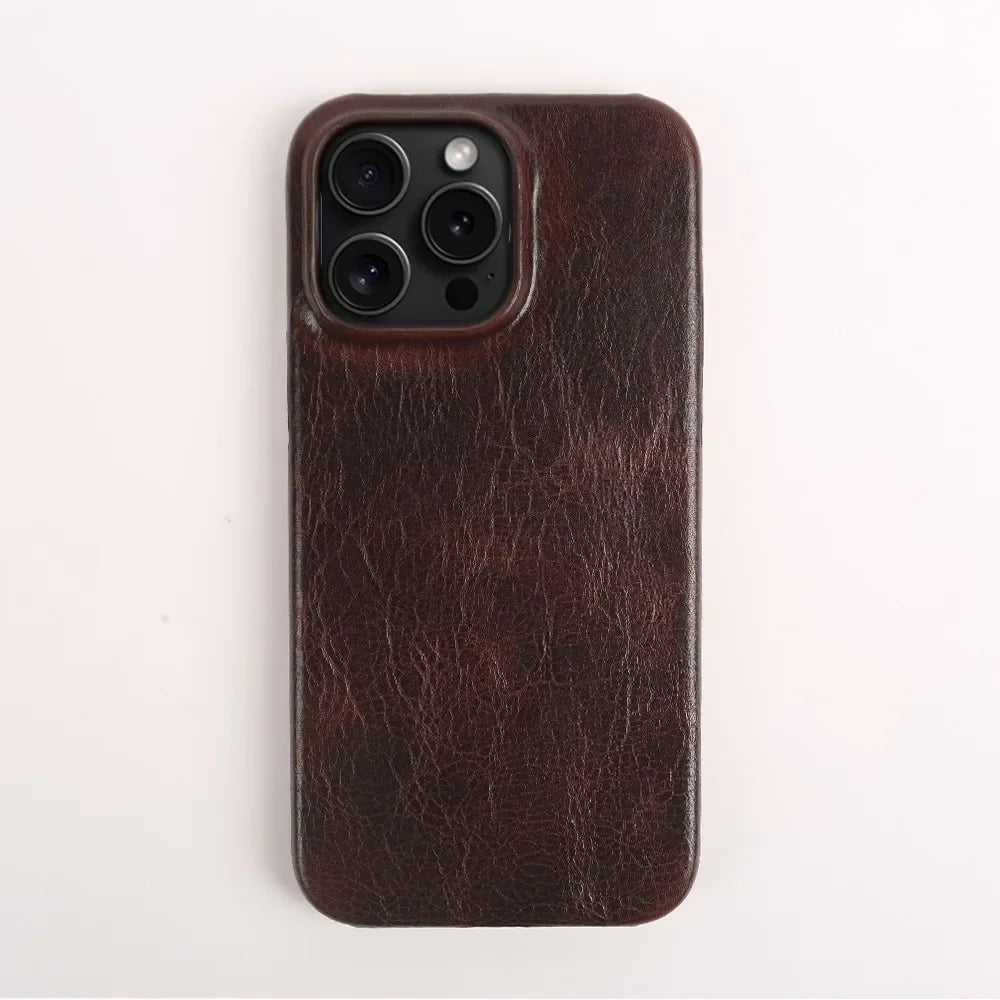Phone Case Hand-Finished Cowhide Leather & Secure Grip