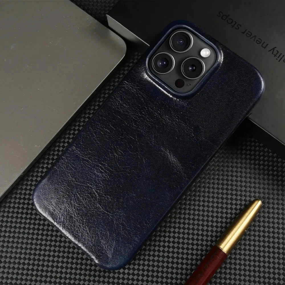 Phone Case Hand-Finished Cowhide Leather & Secure Grip